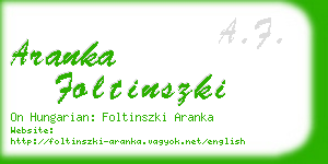 aranka foltinszki business card